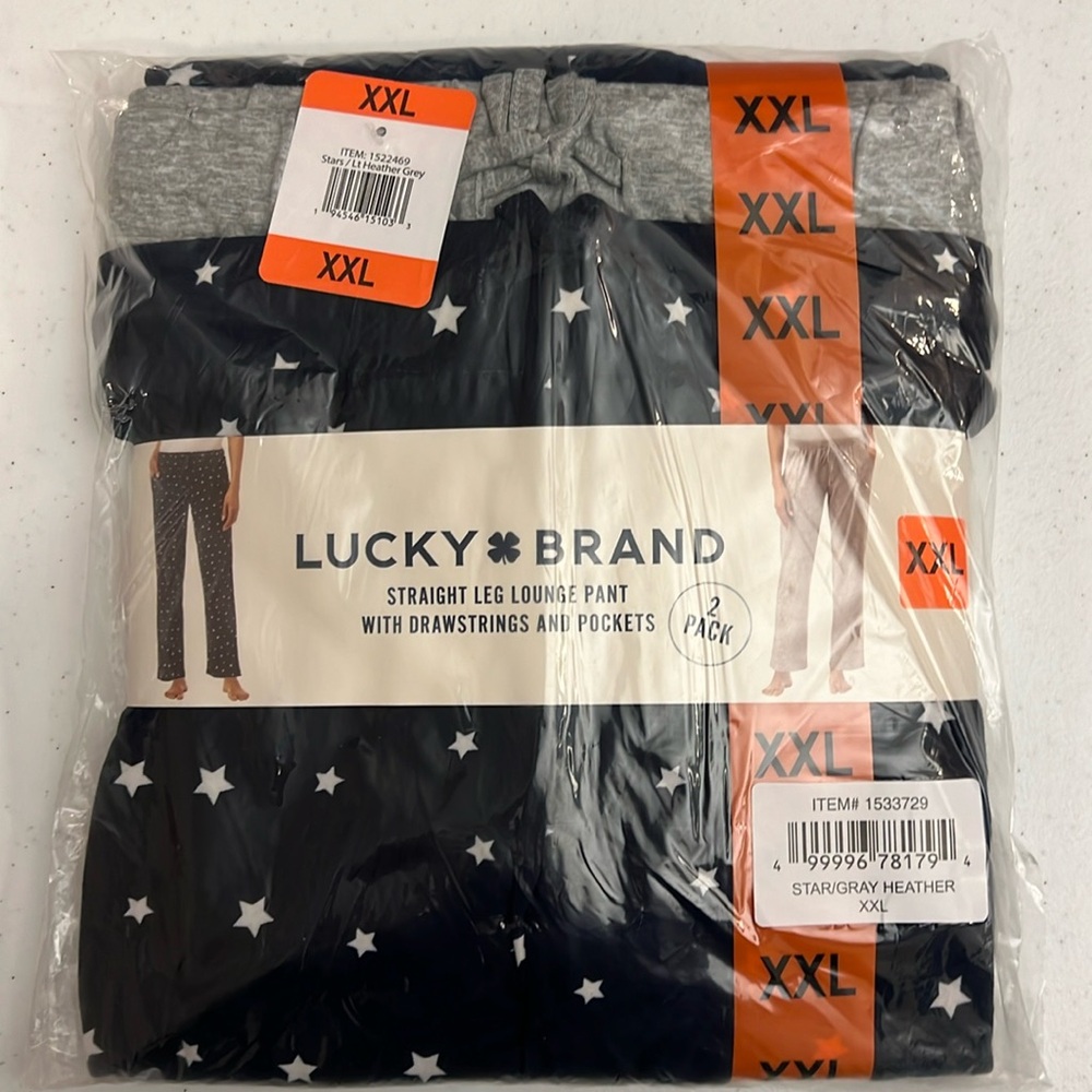 Lucky Brand Straight Leg Lounge Pants- 2 pack NEW